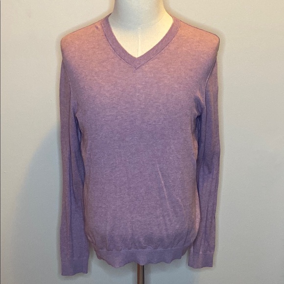 Vince Lilac Purple Cotton/Cashmere Blend V-Neck Sweater (sz M) - Picture 1 of 5